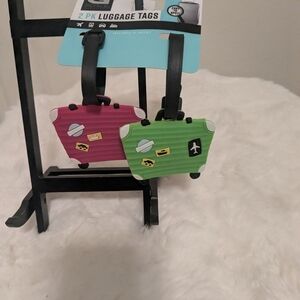 Luggage Tags Set - Pink and Green